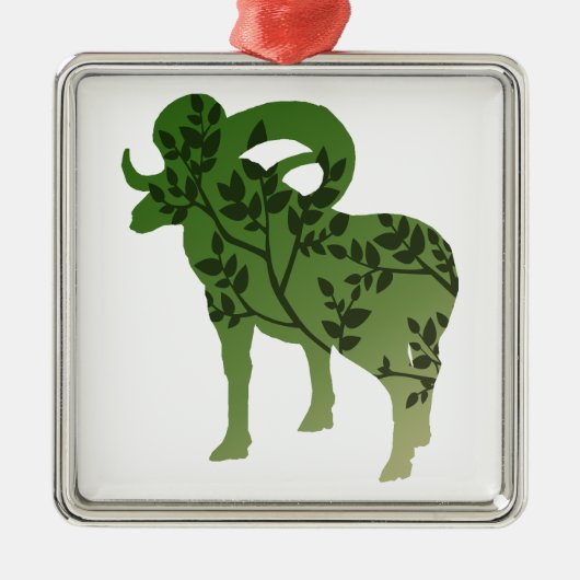 Bighorn Sheep Tree Metalen Ornament (Voorkant)