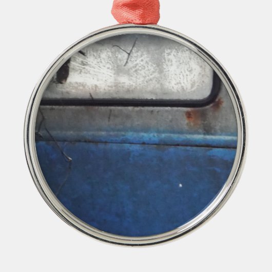 Bight Blue en witte vrachtwagen Metalen Ornament (Voorkant)