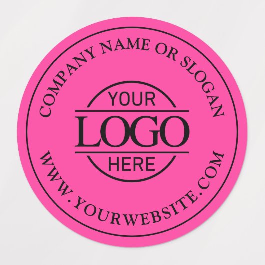 Bight Pink Simple Custom Elegant Business Logo Labels (Design 2)