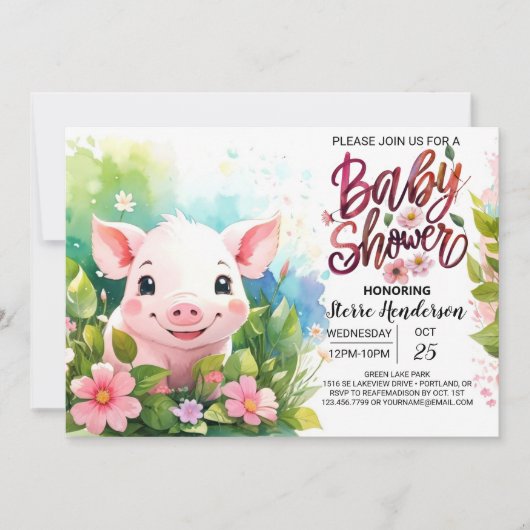 Biglet's Enchanted Floral Baby shower Bash Kaart (Voorkant)