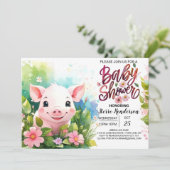 Biglet's Enchanted Floral Baby shower Bash Kaart (Staand voorkant)