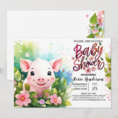 Biglet's Enchanted Floral Baby shower Bash Kaart (Voorkant / Achterkant)