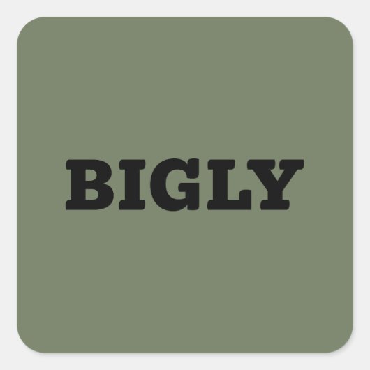 BIGLY SQUARE-STICKER VIERKANTE STICKER (Voorkant)