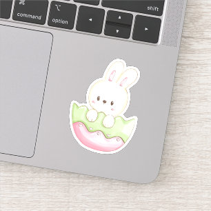 Bignon de Pâques Oeuf Pink Green Vinyl Sticker