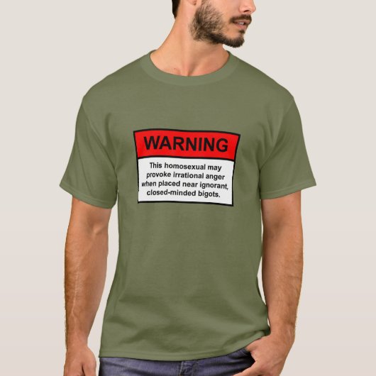 Bigot Waarschuwing T-shirt (Voorkant)