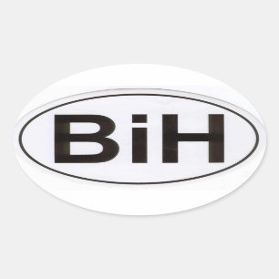 BiH (Bosna i Hercegovina) Zelfklever Ovale Sticker