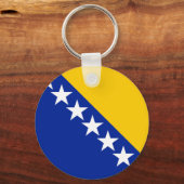 BiH Vlag Onderzetter Sleutelhanger (Voorkant)