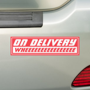 Bij aflevering wiel rood leuk bumpersticker