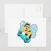 Bij als schaatser met skateboard briefkaart (Voorkant / Achterkant)