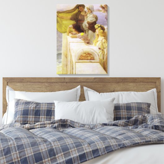 Bij Aphrodite's Cradle by Sir Lawrence Alma Tadema Canvas Afdruk (Insitu (Slaapkamer))