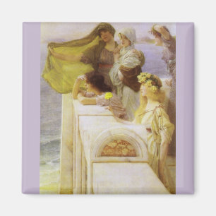 Bij Aphrodite's wieg door Sir Lawrence Alma Tadema Magneet