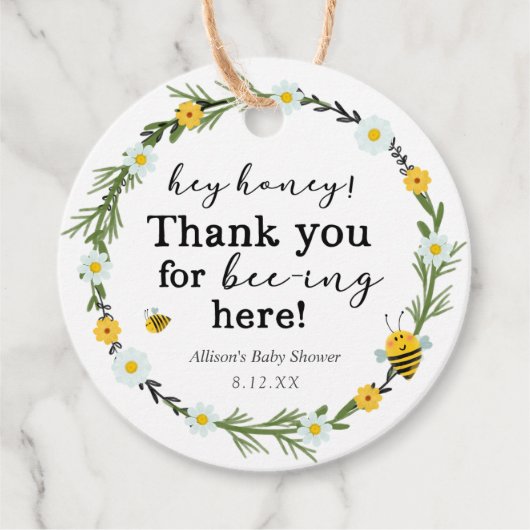 Bij Baby Shower Bedankjes Labels (Voorkant)