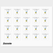 Bij - Baby Shower boekplaat, boeken voor baby Vierkante Sticker (Vel)