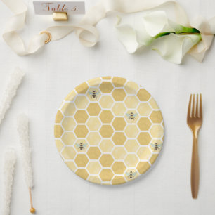 Bij Baby Shower honingraat Papieren borden Bordje
