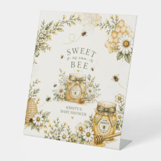 Bij baby shower zoet als kan bij geslacht neutraal reclamebord met voetstuk
