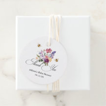 Bij-babyshower Kleurrijke bloemen bedankje