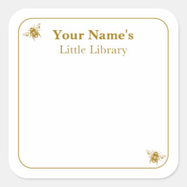Bij Bibliotheeklabels | Kaartboek Cadeaubijsluiter Vierkante Sticker