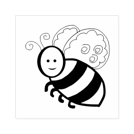 Bij cartoon rubberstempel (Afrduk)