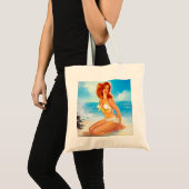 Bij de Beach Pin up Tote Bag (Voorkant (product))