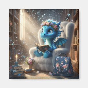 Bij de Bibliotheek - Blue Dragon Magnet Magneet