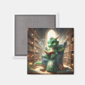 Bij de Bibliotheek - Green Dragon Magnet Magneet (Voorkant / Achterkant)