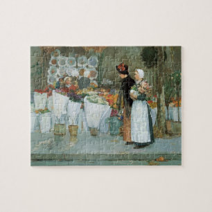 Bij de bloemist door Childe Hassam, Vintage Fine A Legpuzzel