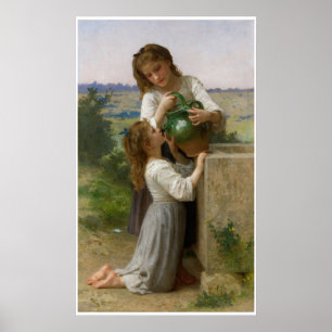 Bij de fontein William-Adolphe Bouguereau Poster