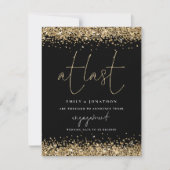 Bij de laatste foto Gold Glitter Verloving aankond Kaart (Voorkant)