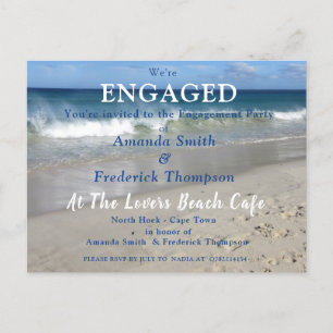 Bij de Lovers Beach Uitnodiging Briefkaart