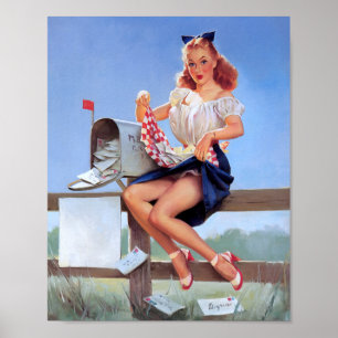 Bij de Mailbox Pin Up Poster