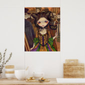 Bij de Masquerade Ball gothic mardi gras Art Print (Keuken)