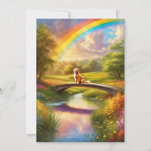 Bij de Rainbow Bridge Dog Sympathie Card (Voorkant)