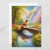 Bij de Rainbow Bridge Dog Sympathie Card (Voorkant / Achterkant)