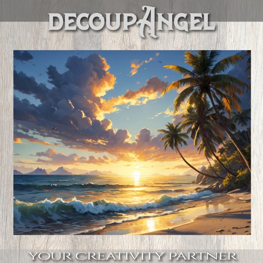 Bij de stille kust - Decoupage - Tissuepapier