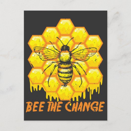 Bij De Verandering Imker Bijenkorf Honing Bijen Briefkaart (Voorkant)