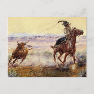 “Bij de vijver” door Charles M Russell Briefkaart