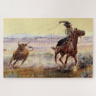 “Bij de vijver” door Charles M Russell Legpuzzel