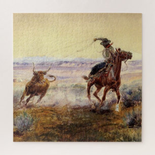 “Bij de vijver” door Charles M Russell Legpuzzel