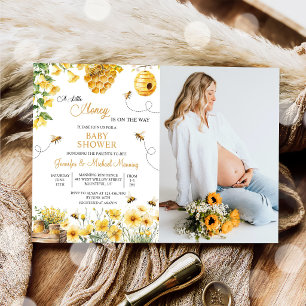 Bij Een Beetje Honing Is Op Weg Baby Shower Kaart