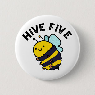 Bij Five Grappige Hoog Five Bij Punt Ronde Button 5,7 Cm