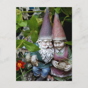 Bij Gnome in de tuin Briefkaart
