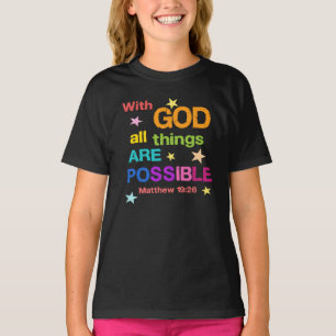 Bij God is alles mogelijk Bijbelvers T-shirt