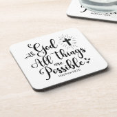 Bij God is alles mogelijk (Matteüs 19:26) Bier Onderzetter (Linkerzijde)