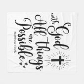 Bij God is alles mogelijk (Matteüs 19:26) Fleece Deken (Voorkant (Horizontaal))