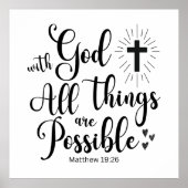 Bij God is alles mogelijk (Matteüs 19:26) Poster (Voorkant)