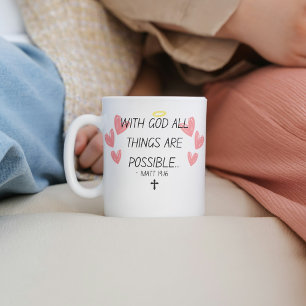 "Bij God is alles mogelijk", zegt de Bijbel Koffiemok