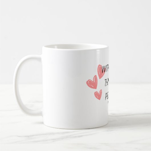 "Bij God is alles mogelijk", zegt de Bijbel Koffiemok (Links)