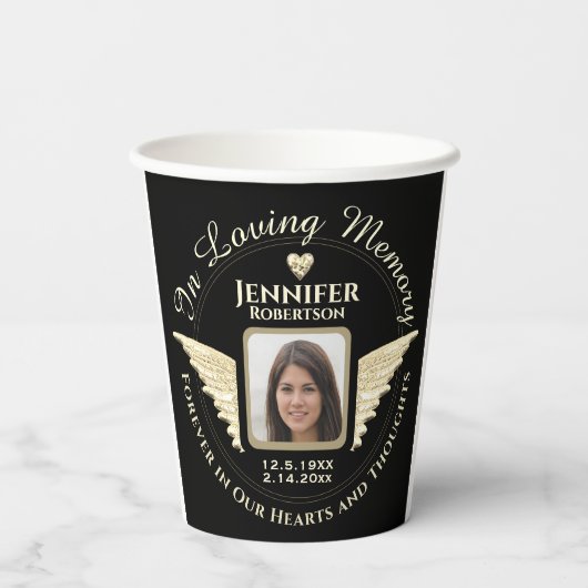 Bij het bewaren van geheugenfotoherinnering papieren bekers (Achterkant)