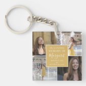Bij het bewaren van geheugenherdenking fotocollage sleutelhanger (Voorkant)