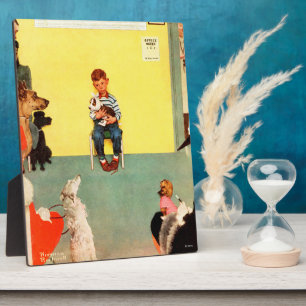 Bij het eten door Norman Rockwell Fotoplaat